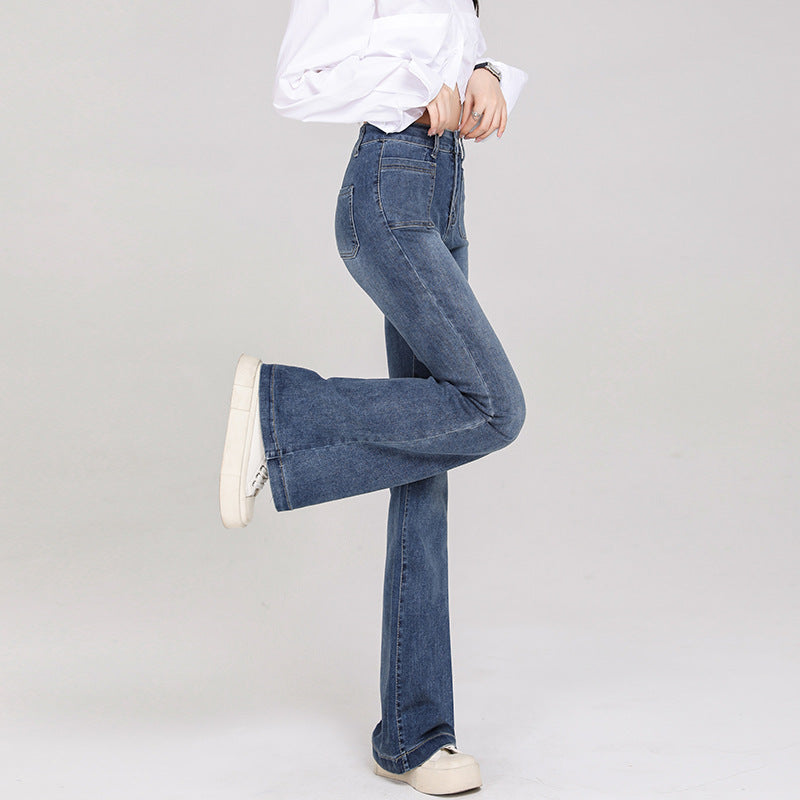 Women's High-Waist Flared Jeans - Stretch Slim Fit